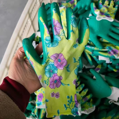 Custom PU Flower Gardening Gloves 13 Gauge For Women